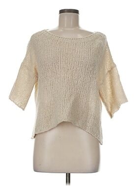 Zara Short-Sleeve Knit Sweater - Cream